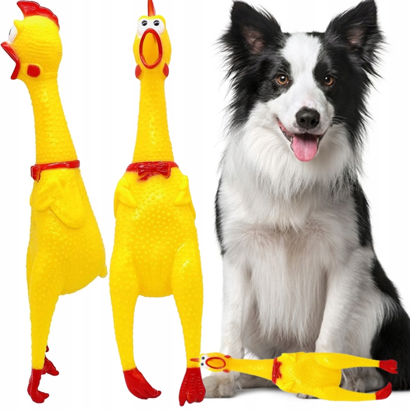 Piszcząca Zabawka dla psa gumowy PISZCZĄCY KURCZAK - DUŻY = 38 cm