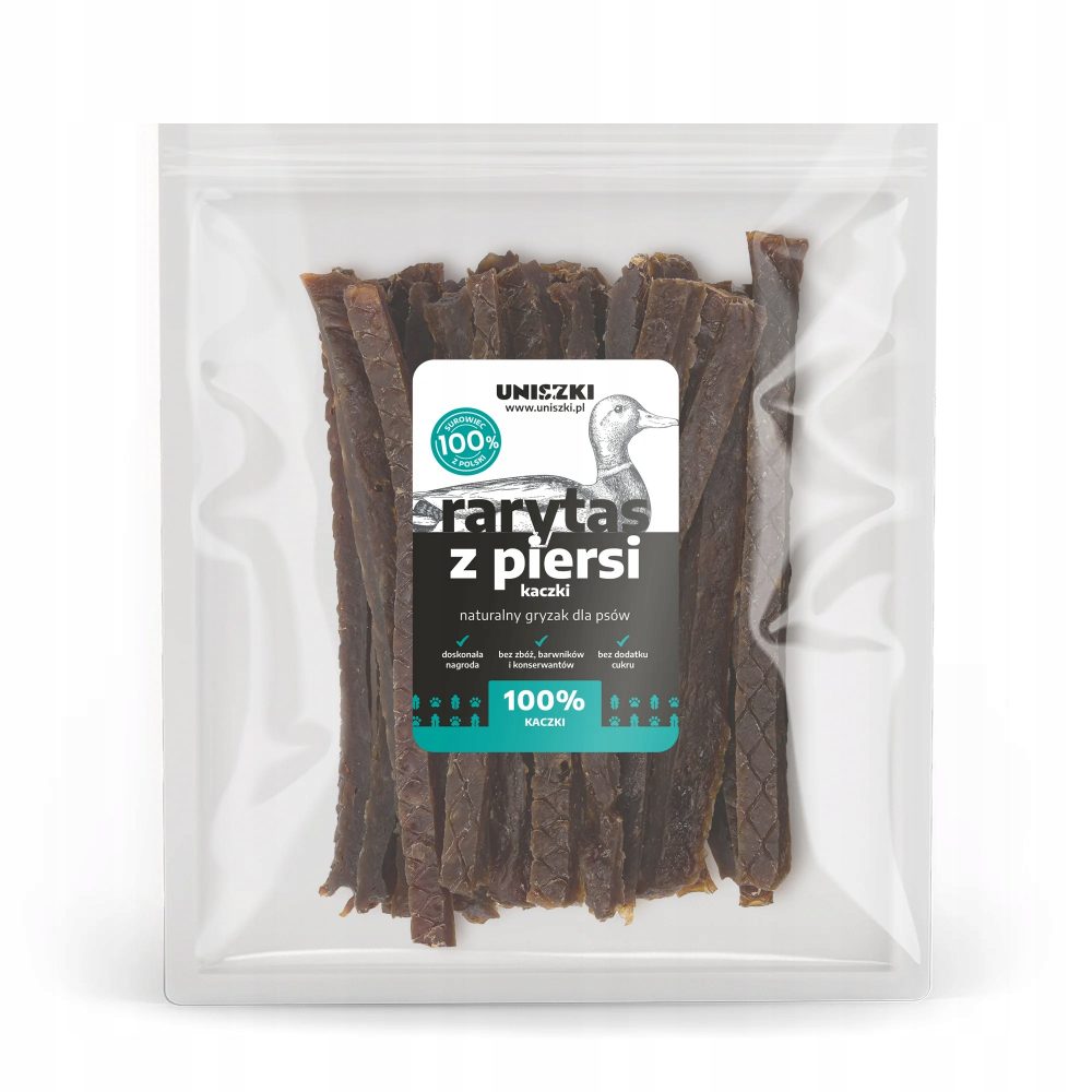 Rarytas z piersi kaczki 200g - Uniszki - 90% MIĘSA KACZKI !!!