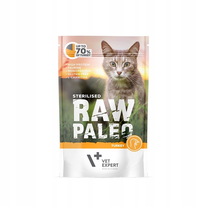 Raw Paleo karma mokra dla kotów sterylizowanych-ADULT- indyk 0,1 kg