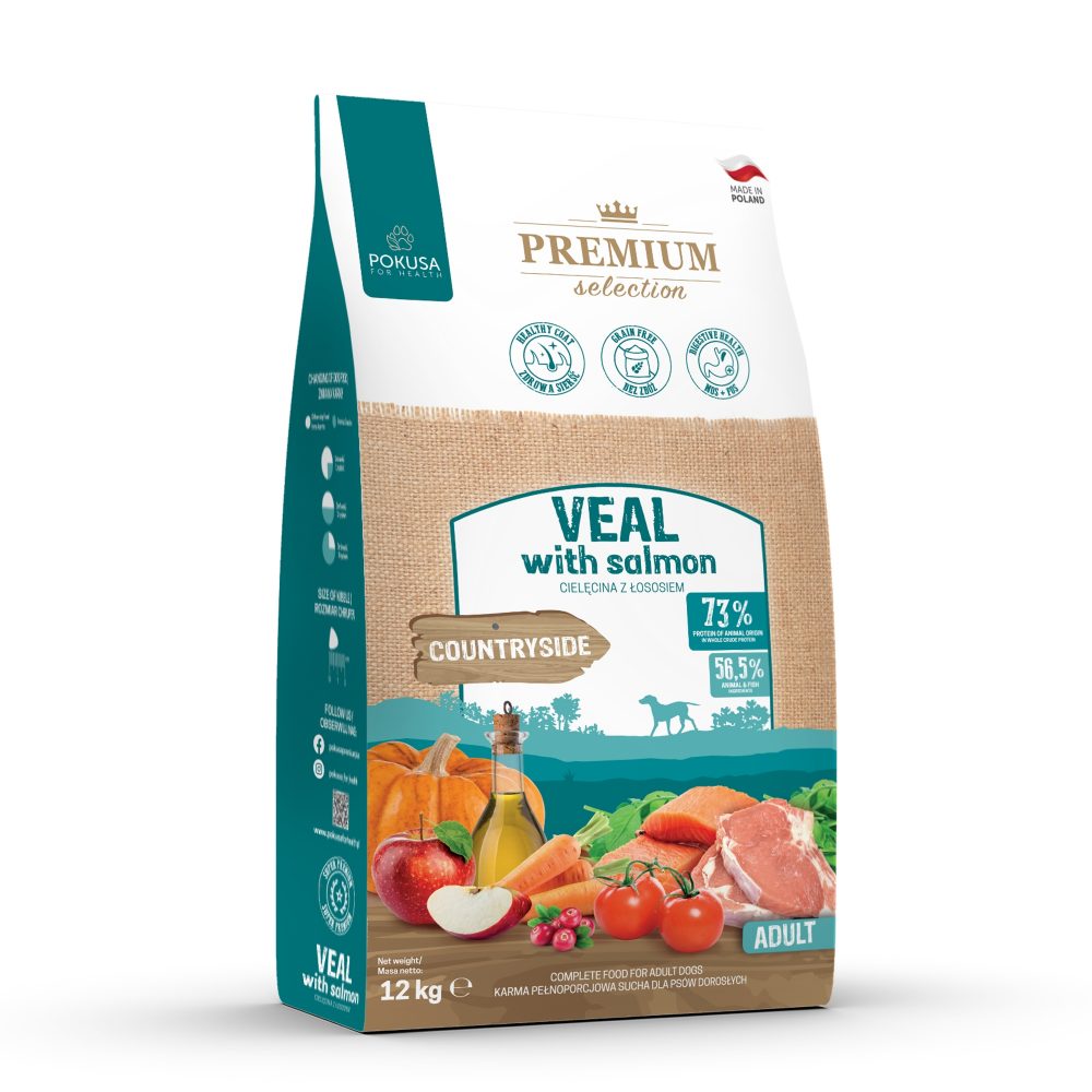 Sucha karma Pokusa CIELĘCINA z Łososiem dla psów z alergią 12 kg !