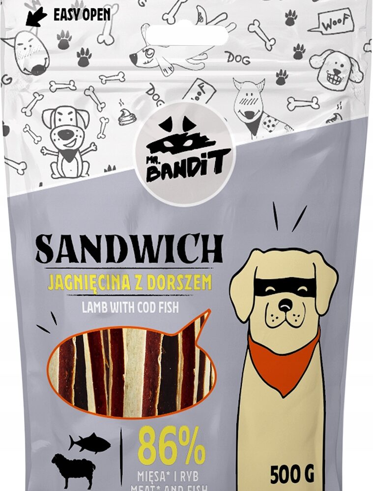 MR. BANDIT SANDWICH jagnięcina z dorszem 500g