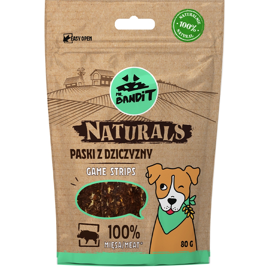 Mr. Bandit Naturals Paski z dziczyzny- 80g