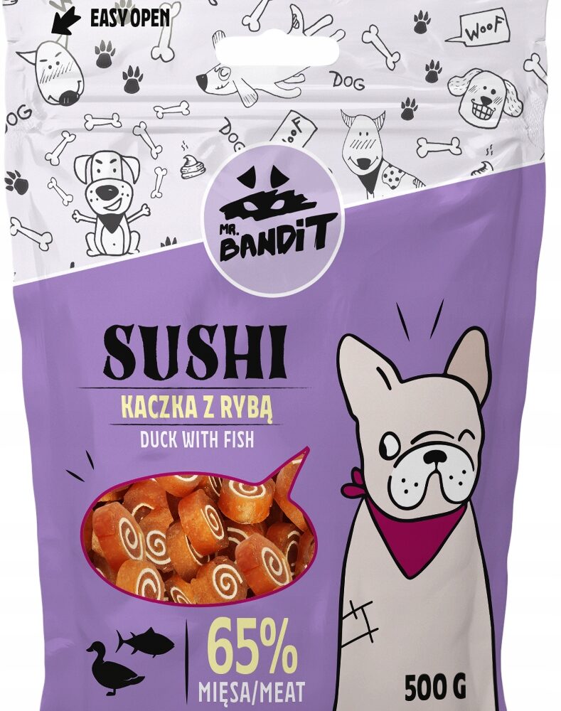 Przysmak dla psa Mr. Bandit Sushi kaczka z rybą 500 g