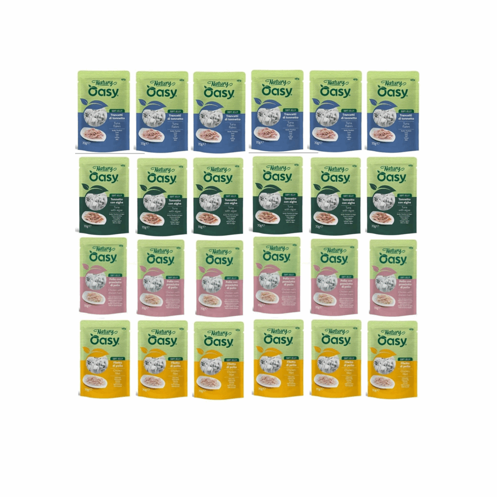 OASY KOT NATURY - TUŃCZYK, KURCZAK, KURCZAK Z SZYNKĄ....24 x70G