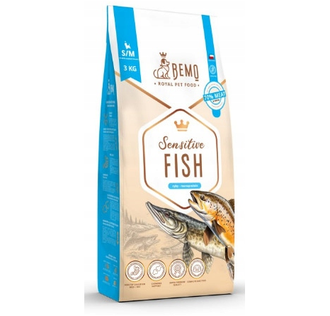 BEMO sensitive FISH karma sucha ryba 3 kg - rasy małe i średnie S&M