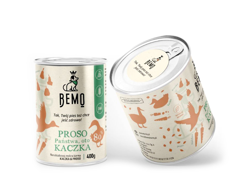 BEMO Mokra karma dla psa-proso Państwa oto Kaczka - monobiałkowa puszka800g