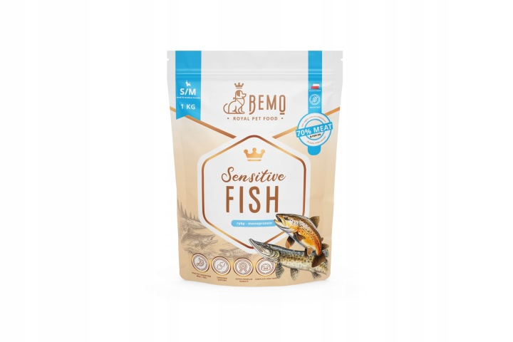 BEMO SENSITIVE FISH - KARMA DLA PSA MAŁE I ŚREDNIE RASY- RYBA - 1kg