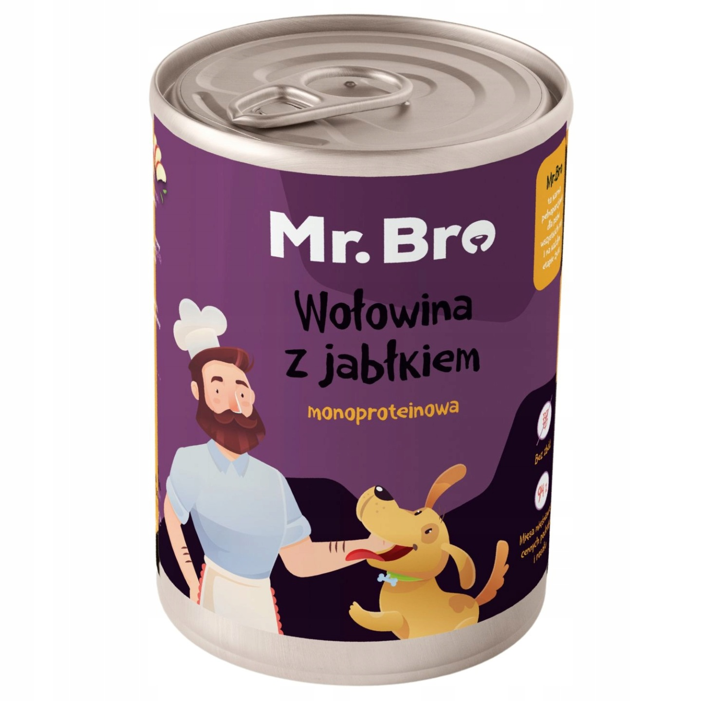 Mr. Bro- wołowina z jabłkiem - karma mokra, monoproteinowa dla psa -400g