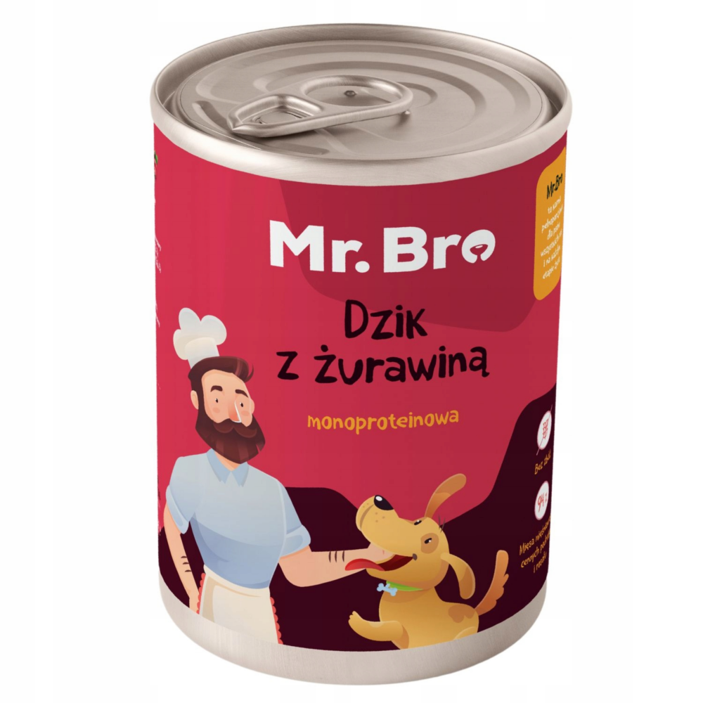 Mr. Bro dzik z żurawiną monoproteinowa karma mokra dla psa 400g