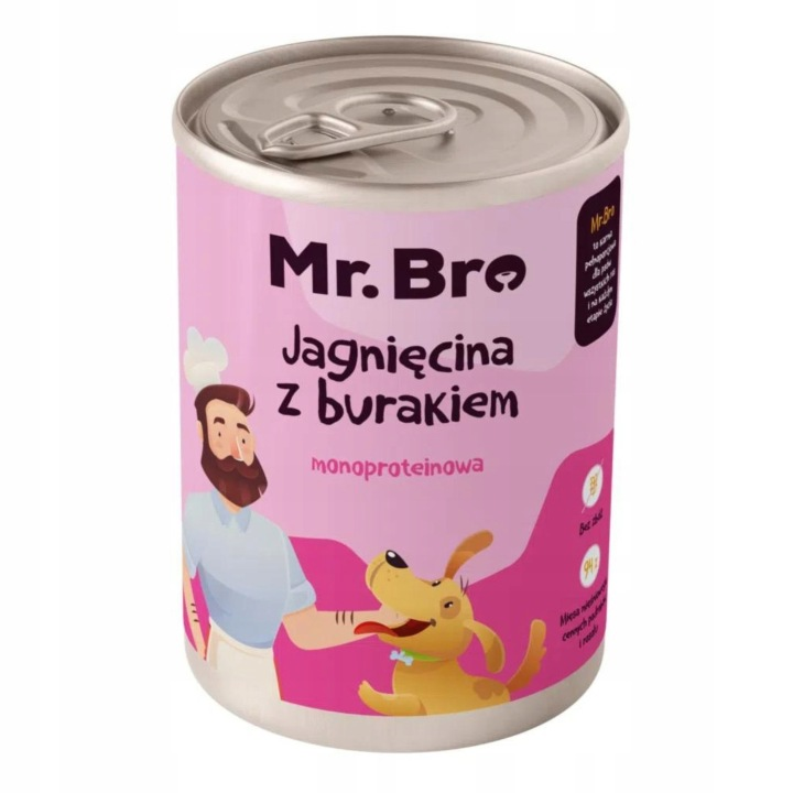 Mr. Bro Jagnięcina z Burakiem Monoproteinowa karma mokra dla psa 400g