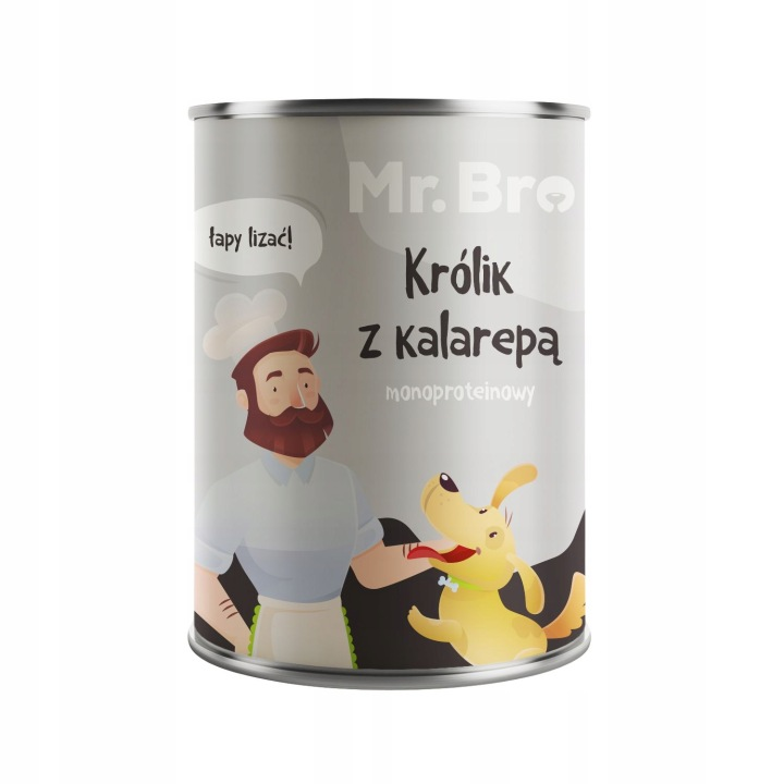 Mr. Bro karma mokra MONOPROTEINOWA -królik (89%) z kalarepą- 400g