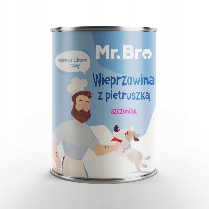 Mr.Bro Karma mokra dla szczeniąt -MONOPROTEIN-Wieprzowina z pietruszką-400g