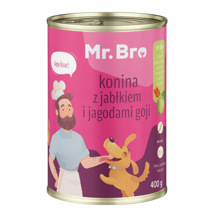 Mr. Bro Karma mokra dla psa - konina z jabłkiem i jagodami goji -puszka400g