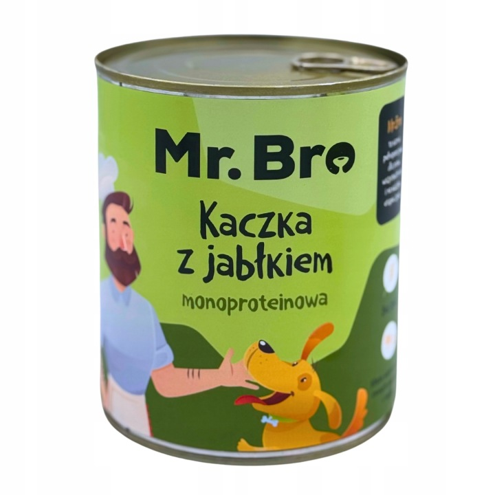 Mr. Bro Karma mokra dla psa monoproteinowa - kaczka (91%) z jabłkiem - 800g