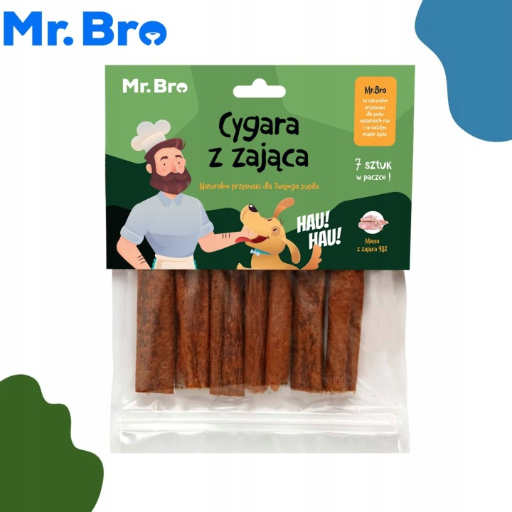 Mr.Bro naturalny przysmak- Cygara Z Zająca - 98% Mięsa - 175g
